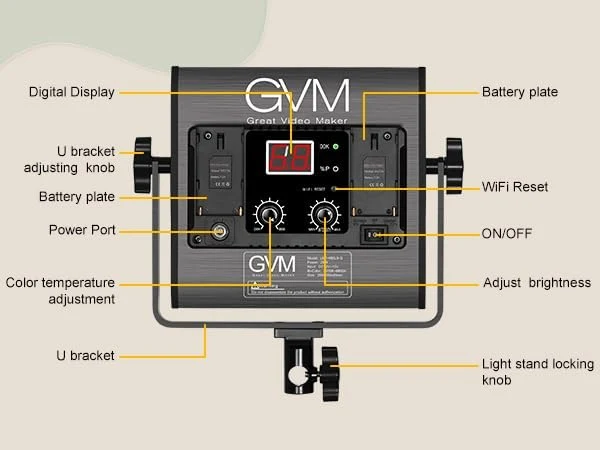 GVM-480LS 28W High Beam Bi-Color LED Video Soft Light with light stand（Open Box）