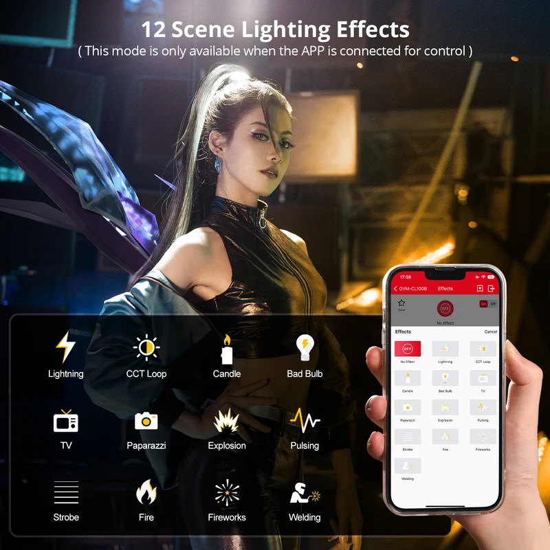(Open Box) GVM CL100B Portable Bi-Color LED Monolight with Softbox&Tripod(2-Light Kit)