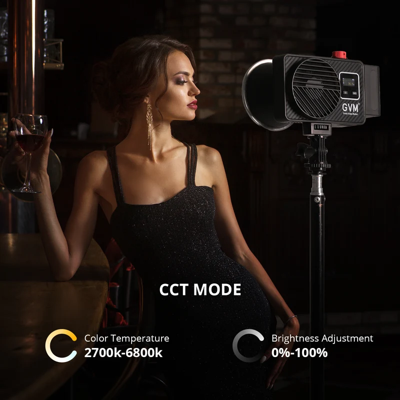 (Open Box) GVM CL100B Portable Bi-Color LED Monolight with Softbox&Tripod(2-Light Kit)