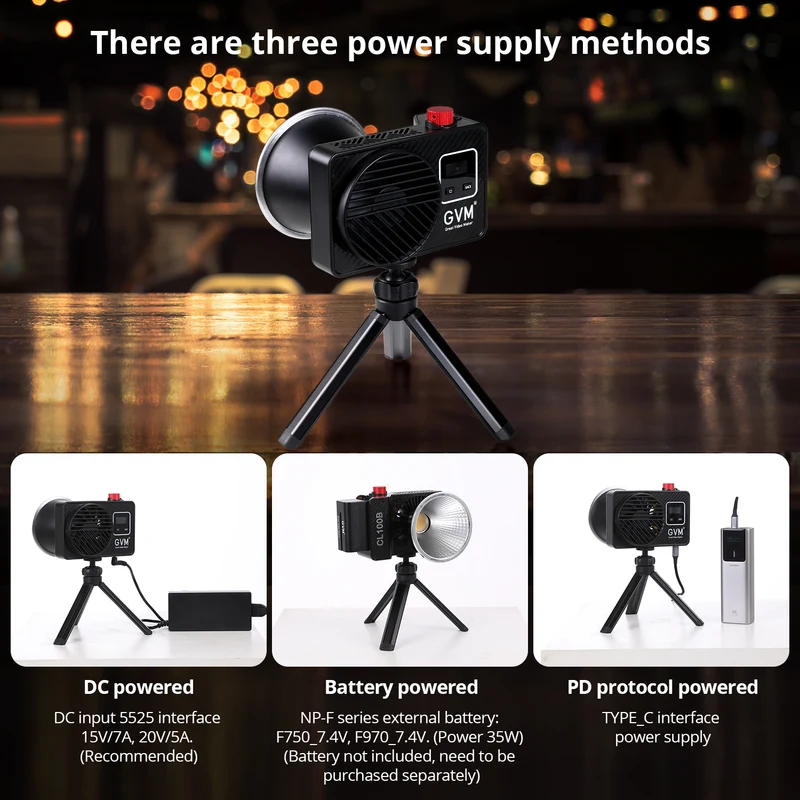 (Open Box) GVM CL100B Portable Bi-Color LED Monolight with Softbox&Tripod(2-Light Kit)