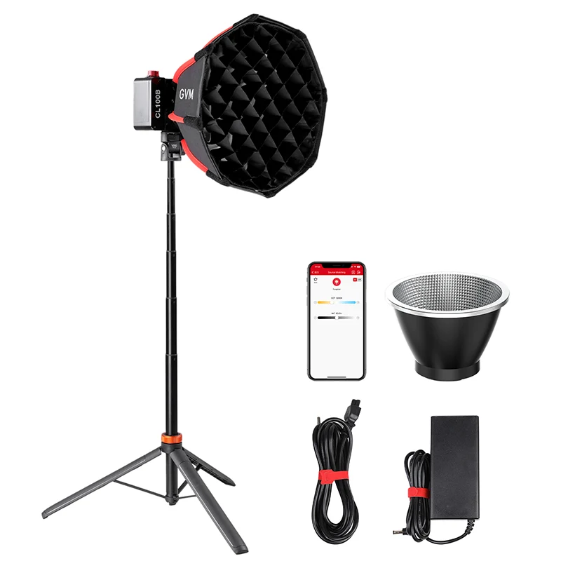 GVM CL100B Portable Bi-Color LED Monolight with Softbox&Tripod (1-Light Kit)
