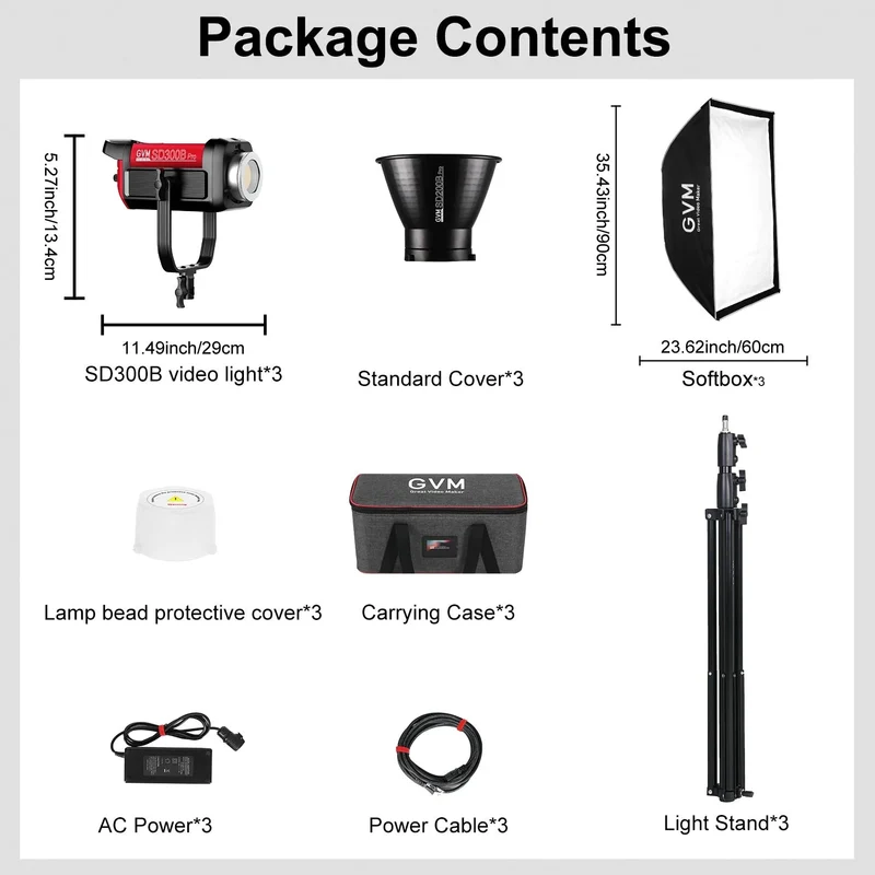 GVM PRO-SD300B 300W Bi-Color Monolight V-mount Mesh Bluetooth(Includes 1 softbox valued at $59)
