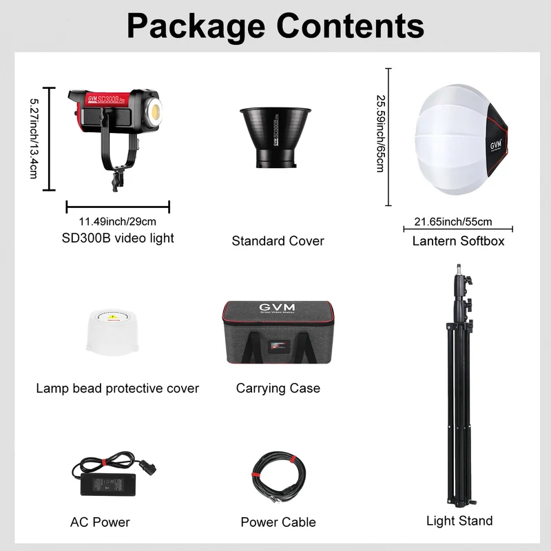 GVM PRO-SD300B 300W Bi-Color Monolight V-mount Mesh Bluetooth(Includes 1 softbox valued at $59)