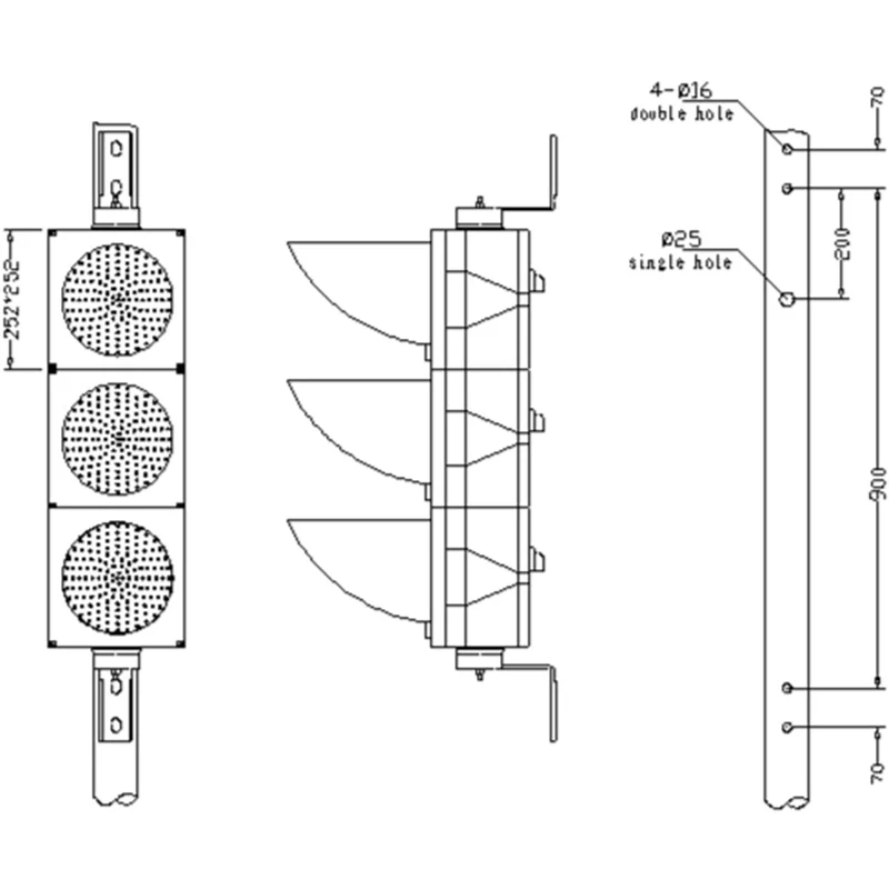 LED Trafiksignal 200 Trippel Cykel