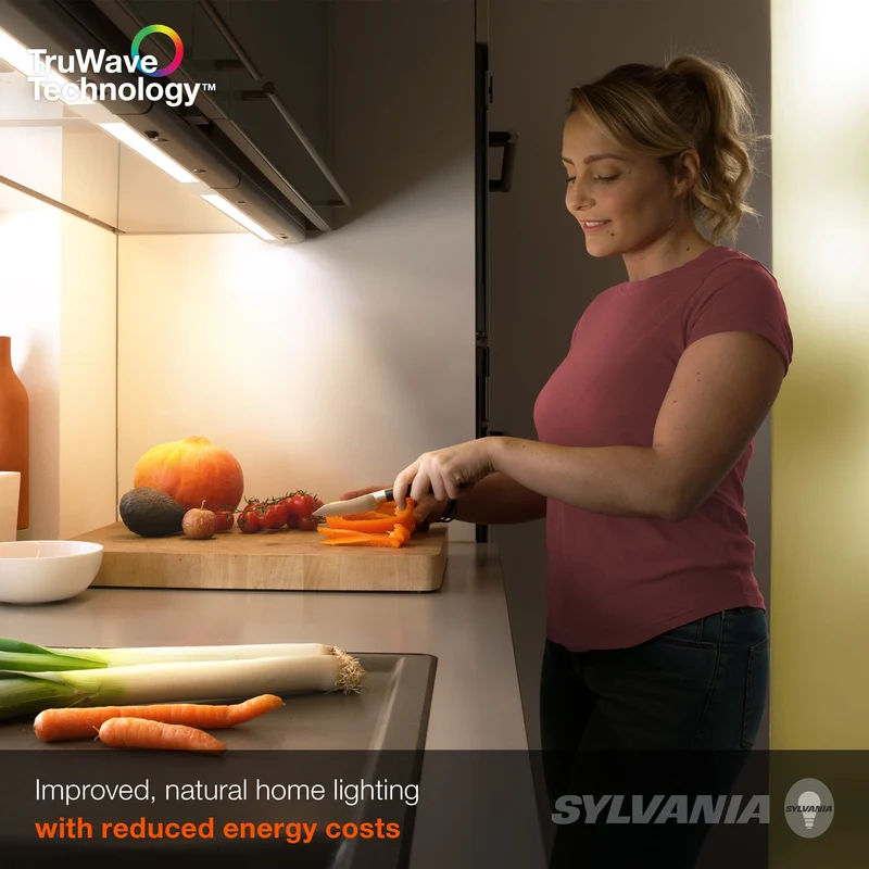 SYLVANIA TruWave Natural Series 3-Way Selectable 12" LED Under Cabinet Light Starter Kit, Soft / Cool / Daylight, Plug-in Adapter - 1 Pack