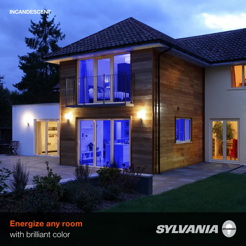 SYLVANIA Incandescent A19 Light Bulb, 25W, Dimmable, Blue - 1 Pk