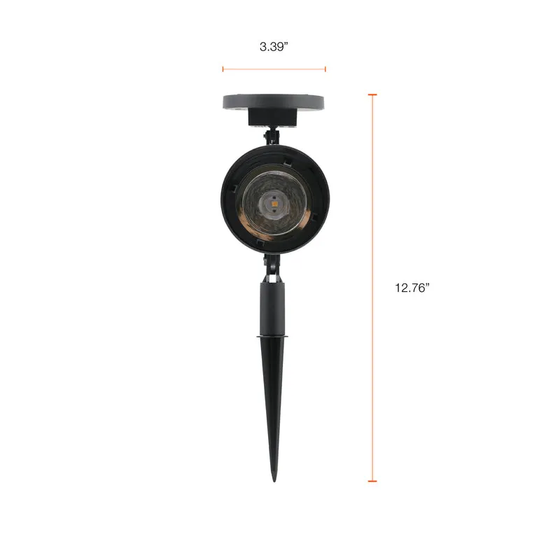 SYLVANIA 13" Solar Spike Security Light with Daylight Sensor, LED, 5 Lumens, 3000K, Warm White, Black Finish