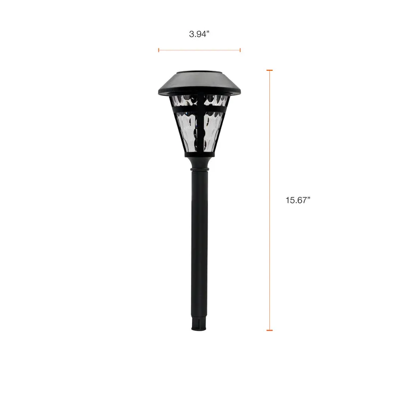 SYLVANIA 15.7" Solar Décor Path Light with Daylight Sensor, LED, 1 Lumen, 3000K, Warm White, Black Finish - 4 PK