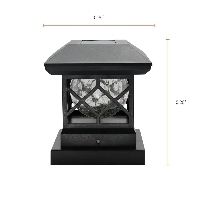 SYLVANIA Solar Fence Top Mount Luminaire with Daylight Sensor, LED and Battery Included, 8 lm, 3000K, Warm White, Black Finish - 1 PK