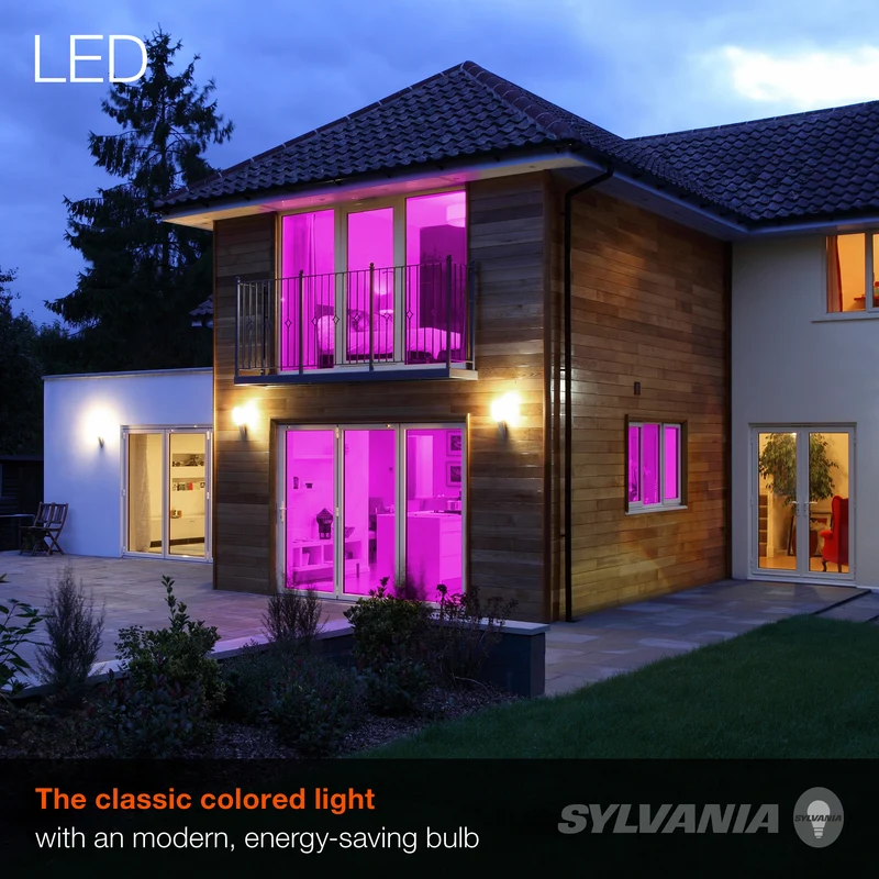 SYLVANIA LED Purple Glass Filament A19 Light Bulb, 40W = 4.5W, Dimmable, E26 Medium Base - 1 PK