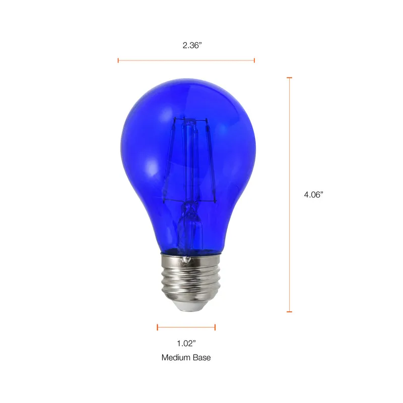 SYLVANIA LED Blue Glass Filament A19 Light Bulb, 40W = 4.5W, Dimmable, E26 Medium Base - 1 Pk