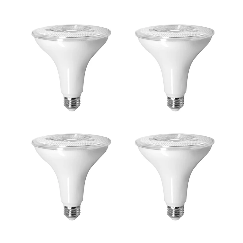 SYLVANIA Dusk to Dawn PAR38 LED Light Bulb with Auto On/Off Light Sensor, 90W = 14W, 1250 Lumens, 3000K, Bright White - 4 PK