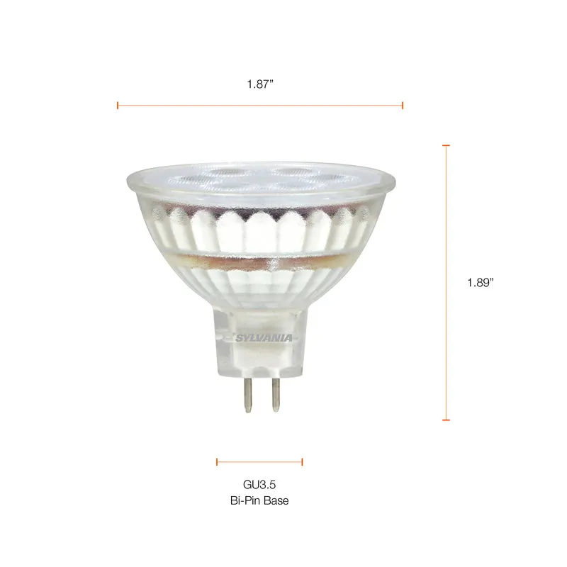 SYLVANIA MR16 Ultra LED Light Bulb, 35W = 6W, GU5.3 Base, Dimmable, 3000K, Bright White