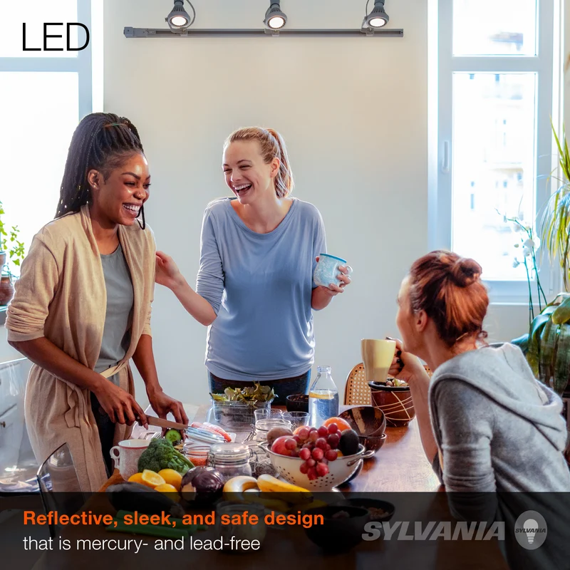 SYLVANIA LED Flood MR16 Light Bulb, 50W = 7W, GU5.3 Bi-Pin Base, 25 / 35 Degree Angle, Dimmable, 2700K / 3000K, Soft White / Bright White