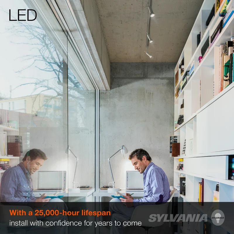 SYLVANIA LED Flood MR16 Light Bulb, 50W = 7W, GU5.3 Bi-Pin Base, 25 / 35 Degree Angle, Dimmable, 2700K / 3000K, Soft White / Bright White