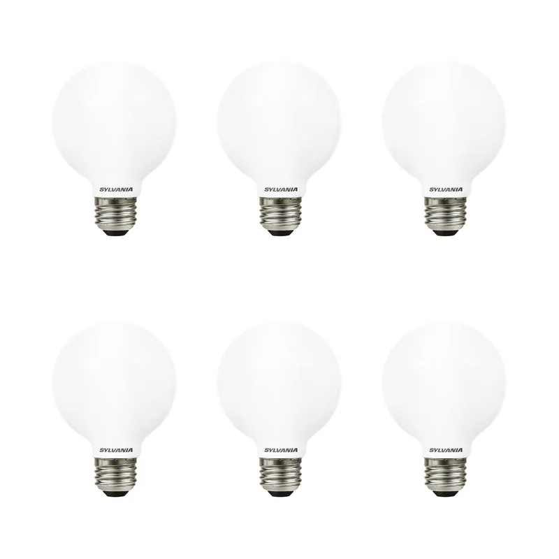 SYLVANIA LED TruWave Globe G25 Light Bulb, 40W = 4.5W, Dimmable, Frosted, 2700K, Soft White - 6 PK