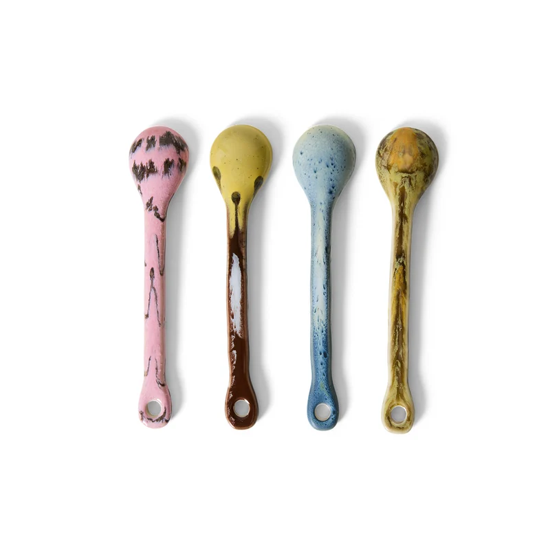 70's ceramics: Löffel Sketch, Set von 4