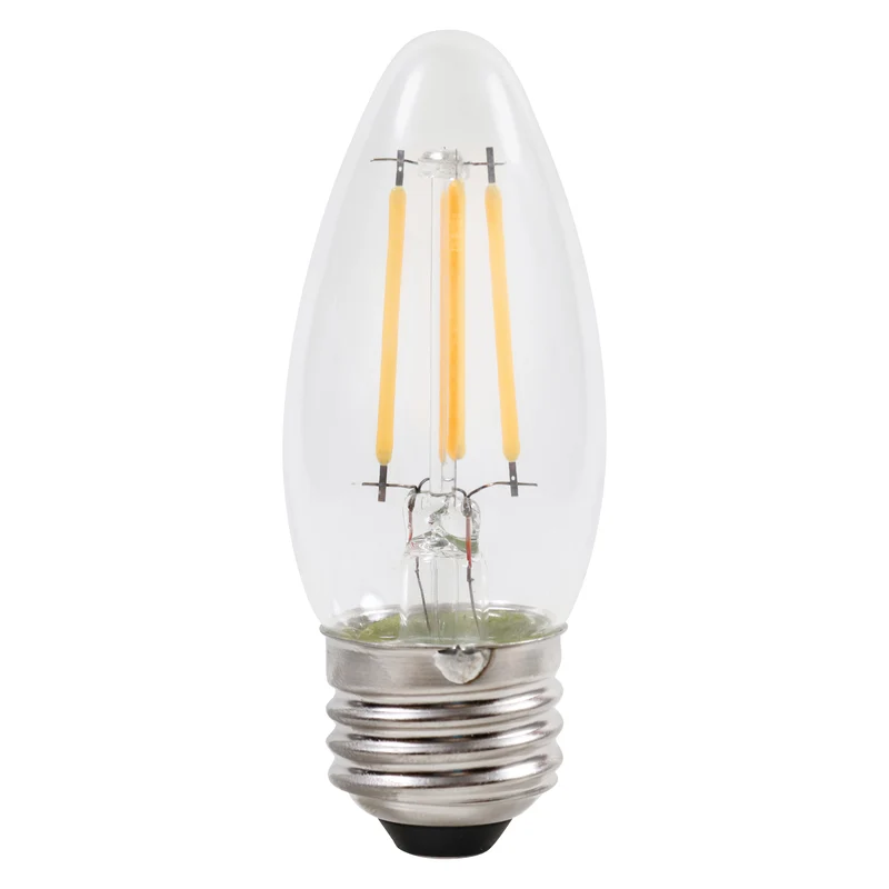 SYLVANIA LED TruWave Candelabra Light Bulb, 60W = 5.5W, Dimmable, Medium Base, Clear, Blunt Tip, Soft White - 2 PK