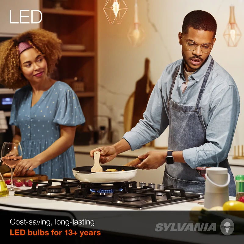 SYLVANIA LED Vintage B10 Light Bulb, 40W = 4W, 2175K, Medium Base, Dimmable, Amber Glow