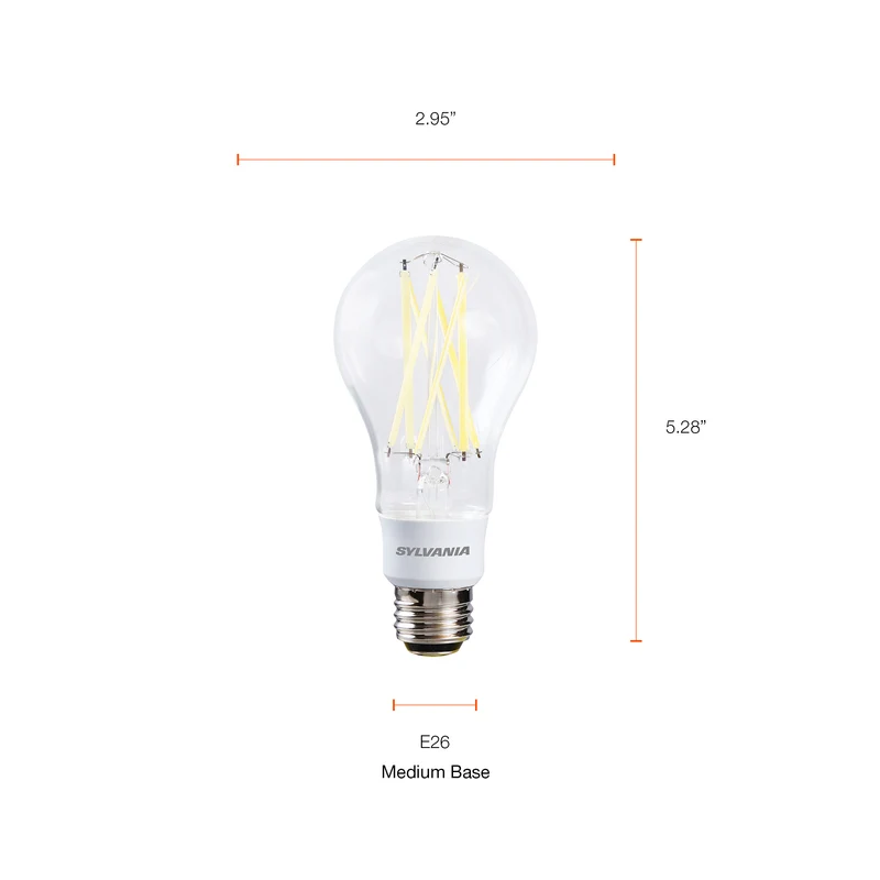 SYLVANIA LED TruWave 3-Way A21 Light Bulb, 40/60/100W = 6.5/9/13W, Clear, 2700K, Soft White - 1 PK