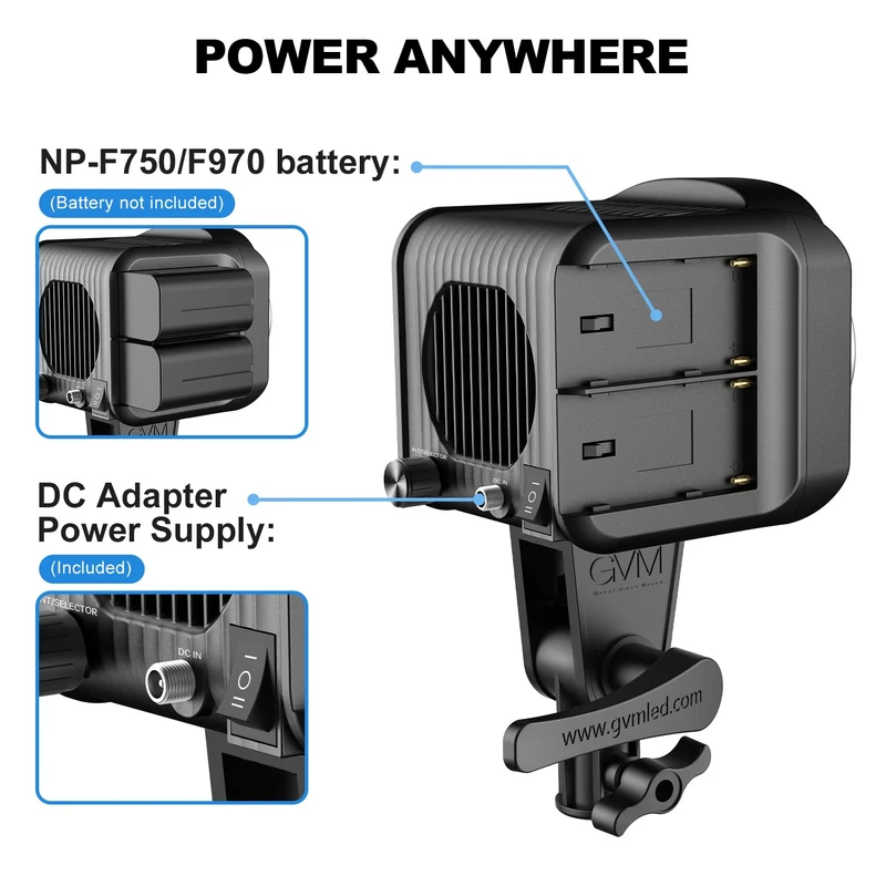 GVM SD80D 80w Bi-Color Spotlight Daylight（2-Light Kit）