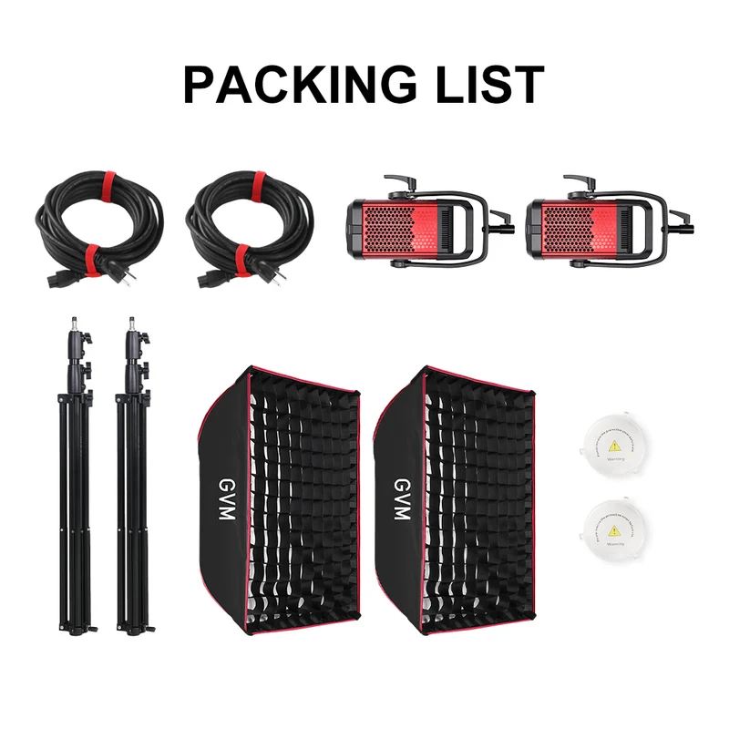 GVM SD700B AIO 700W Movie Theater Light Bi-Color DMX Spotlight（2-Light kit）