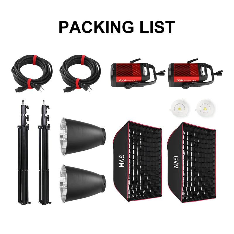 GVM SD500B AIO 500W Bi-Color Integrated Spotlight（2-Light kit）