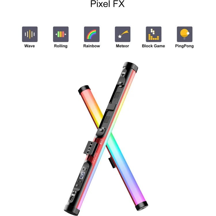 GVM BD25R RGB Tube Light with Softbox, 2 Packs 25W Handheld Wand Light, 24" Full Color LED Tube Light, 2700-10000K Stick Light with APP/DMX Control, 12 Scene Effects, MESH Networking Control Led Video Light