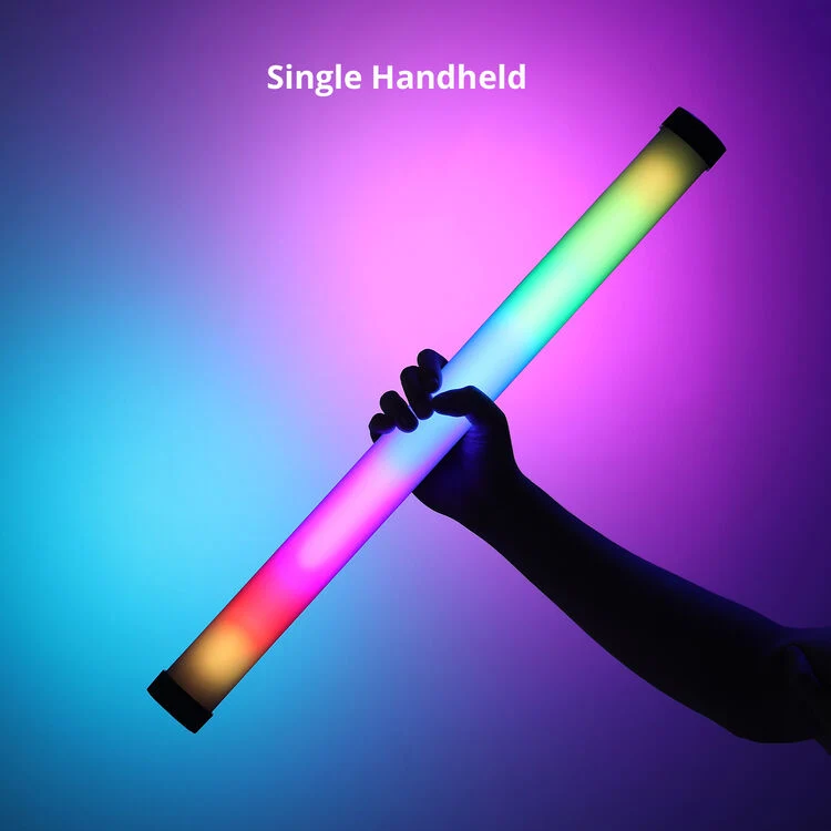 GVM BD25R RGB Tube Light with Softbox, 2 Packs 25W Handheld Wand Light, 24" Full Color LED Tube Light, 2700-10000K Stick Light with APP/DMX Control, 12 Scene Effects, MESH Networking Control Led Video Light