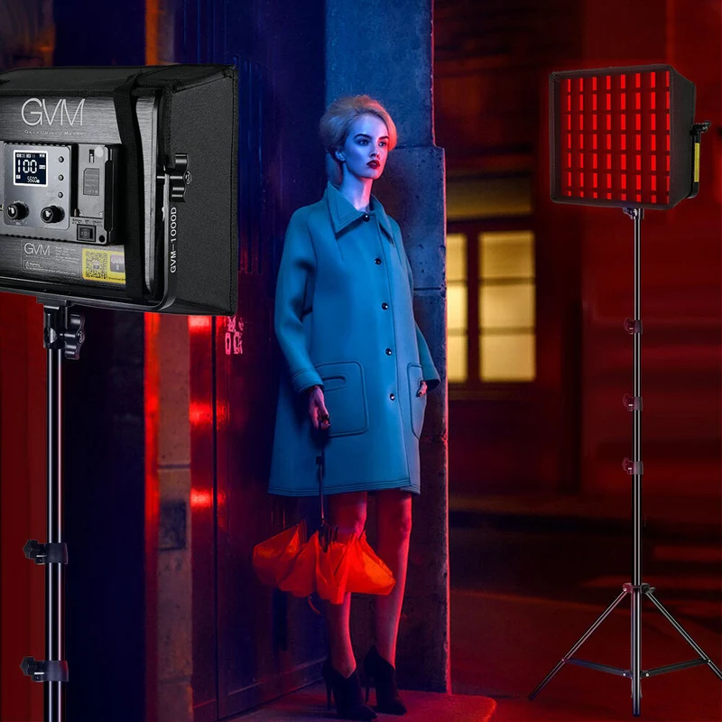 GVM 1000D RGB LED Light Panel (2-Light Kit with Softboxes)