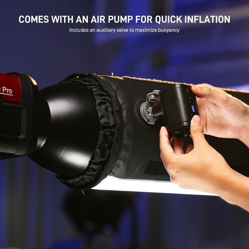 GVM 43"/110cm Inflatable Foldable Air Softbox, Portable Terete Shape Soft Box, Compatible with GVM 200B/ 300B/ 500B /650B and Other Bowens Mount Light for Recording, Portraits