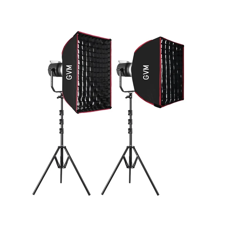 GVM SD300D 300W Bi-Color LED Monolight with softbox and light stand(2-Lights kit)
