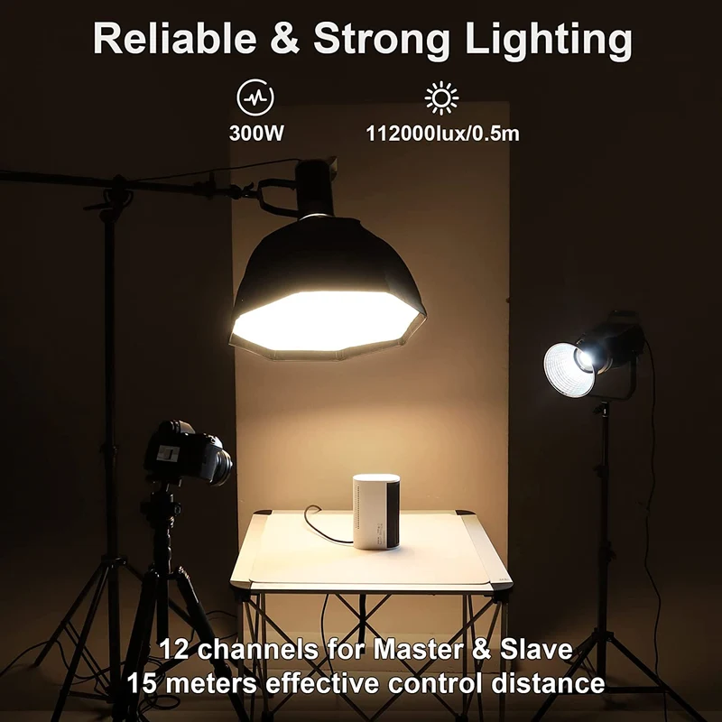 GVM SD300D 300W Bi-Color LED Monolight with softbox and light stand(2-Lights kit)