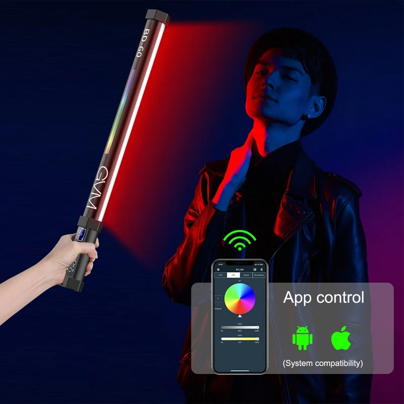 GVM BD60D Upgraded RGB Handheld LED Video Wand Light(21.8")(Buy 1 get 1 free)