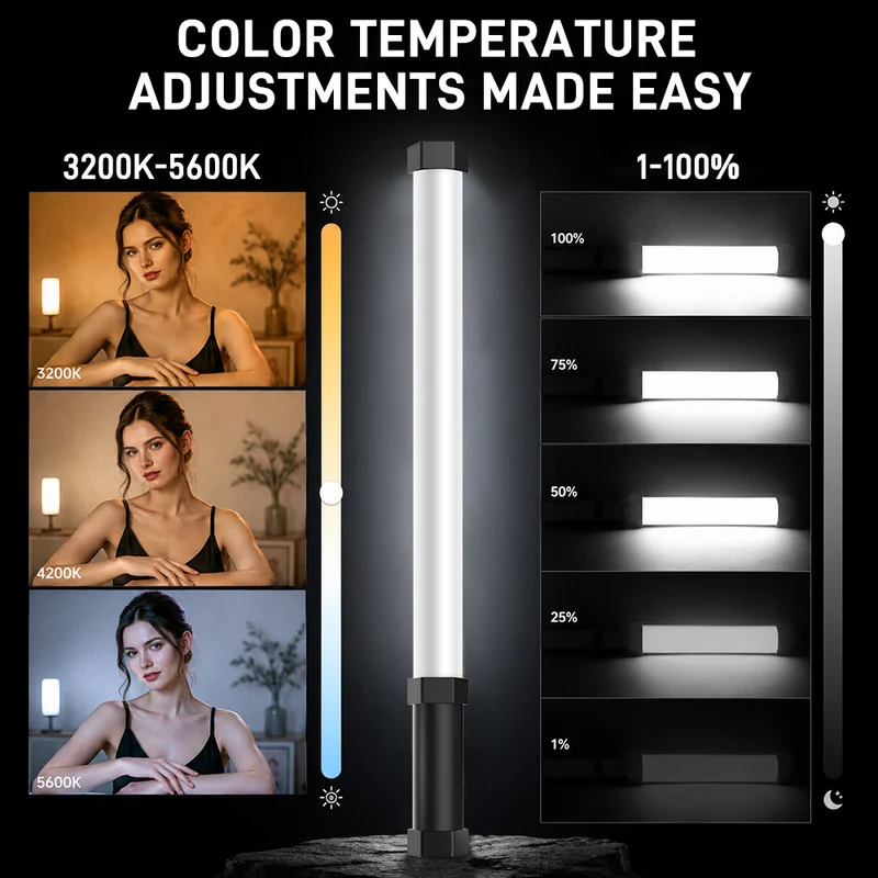 GVM BD60D Upgraded RGB Handheld LED Video Wand Light(21.8")(Buy 1 get 1 free)