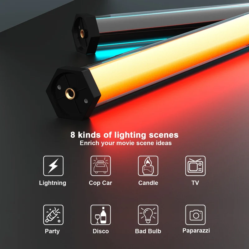 GVM BD60D Upgraded RGB Handheld LED Video Wand Light(21.8")(Buy 1 get 1 free)