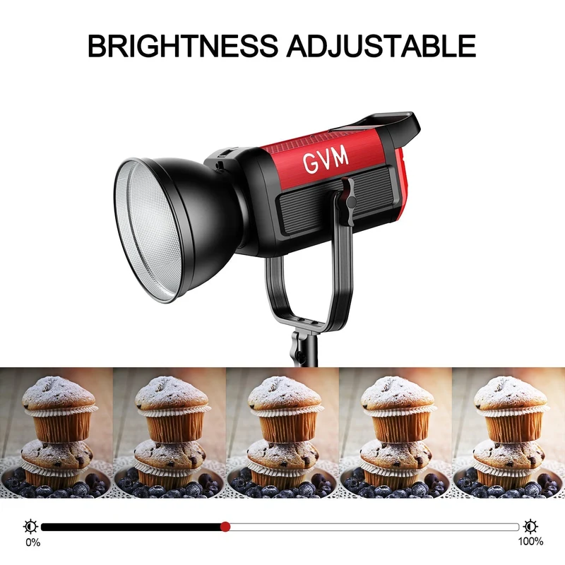 GVM PRO-SD300B 300W Bi-Color Monolight V-mount Mesh Bluetooth with softbox and light stand(2-Lights kit)