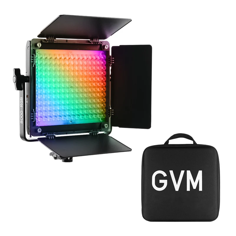 GVM-800D-6X 40W RGB Panel Light Bi-color LED Video Light Panel
