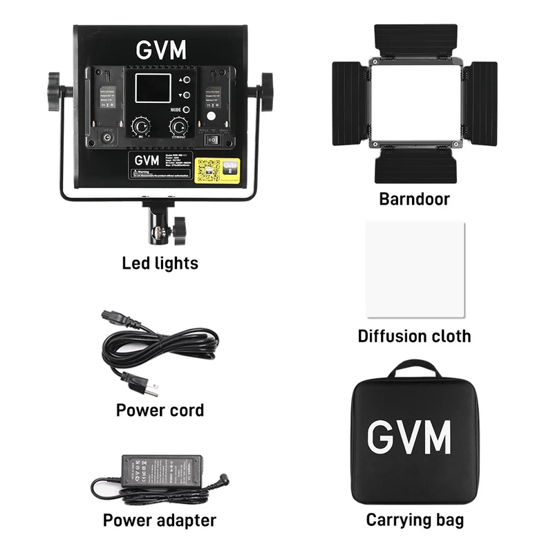 GVM-800D-6X 40W RGB Panel Light Bi-color LED Video Light Panel