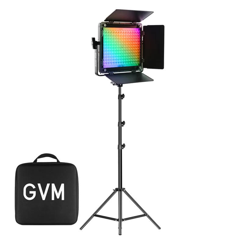 GVM-800D-6X 40W RGB Panel Light Bi-color LED Panel for Videography (1-Light Kit)