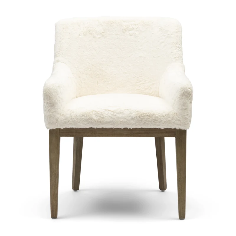 Riviera Maison Esszimmerstuhl Whistler – Armlehnenstuhl Faux Fur Snow