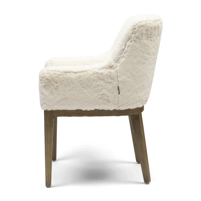 Riviera Maison Esszimmerstuhl Whistler – Armlehnenstuhl Faux Fur Snow