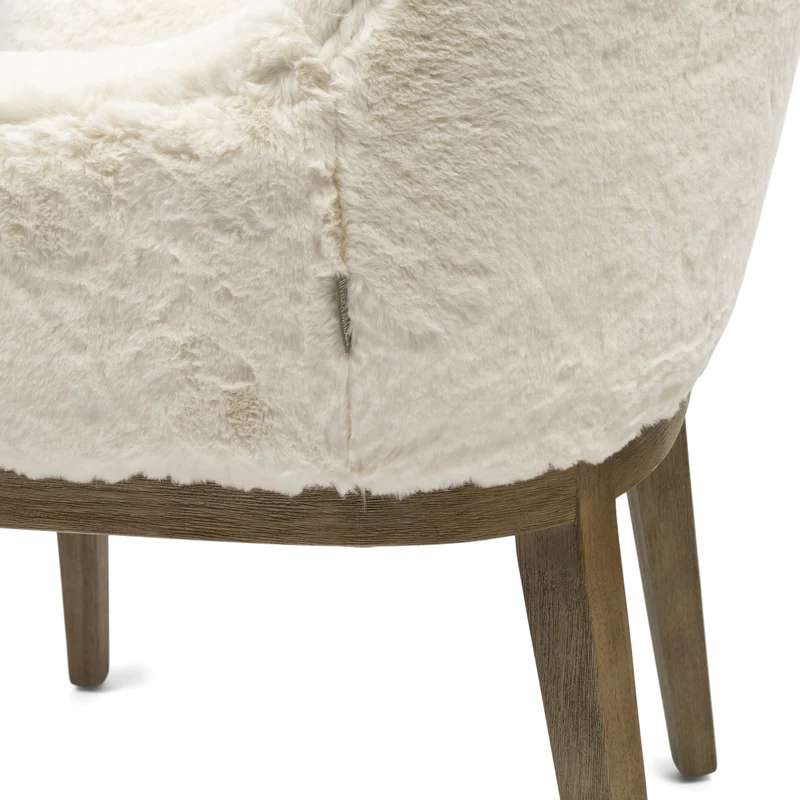 Riviera Maison Esszimmerstuhl Whistler – Armlehnenstuhl Faux Fur Snow