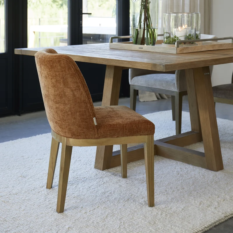 Riviera Maison Esszimmerstuhl Whistler – ohne Armlehnen Maroon Brown