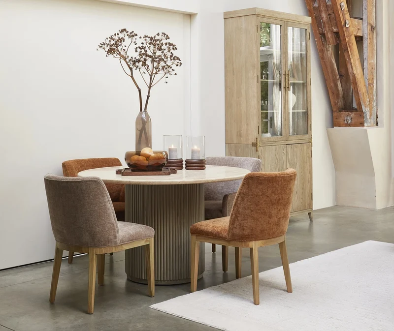 Riviera Maison Esszimmerstuhl Whistler – ohne Armlehnen Maroon Brown