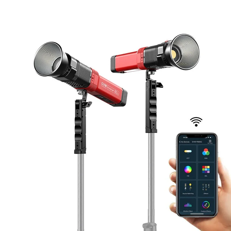 GVM-PD60C Built-in Battery Model 60W Flashlight (RGB)