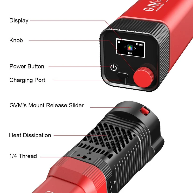GVM-PD60C Built-in Battery Model 60W Flashlight (RGB)