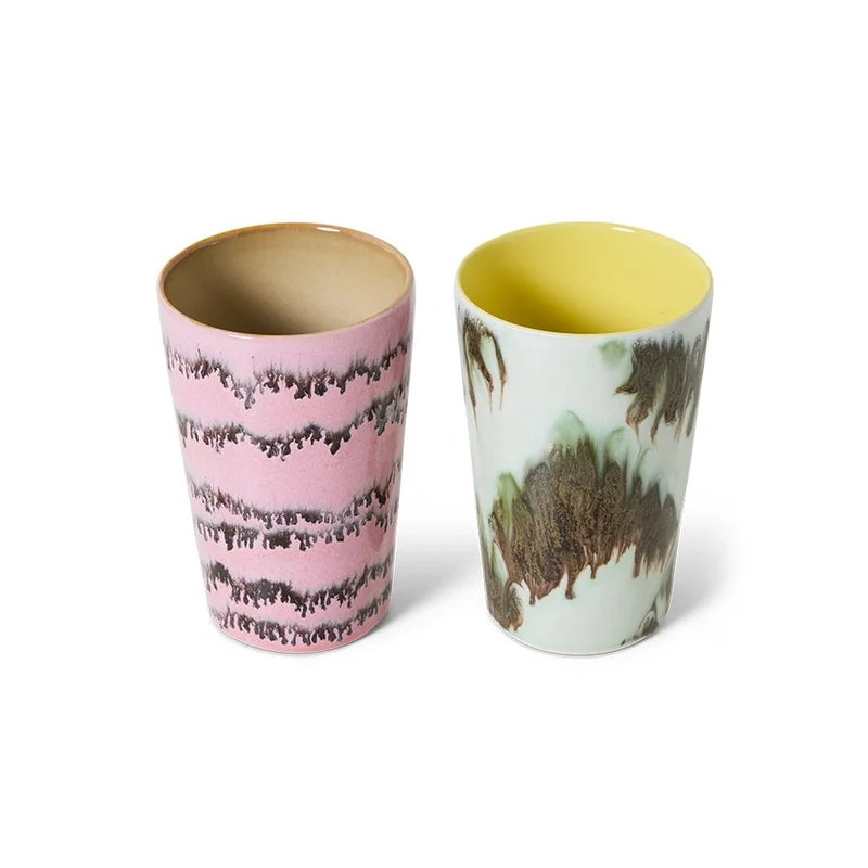 70's Ceramics: Teetassen Baroque Set von 2, 475 ml