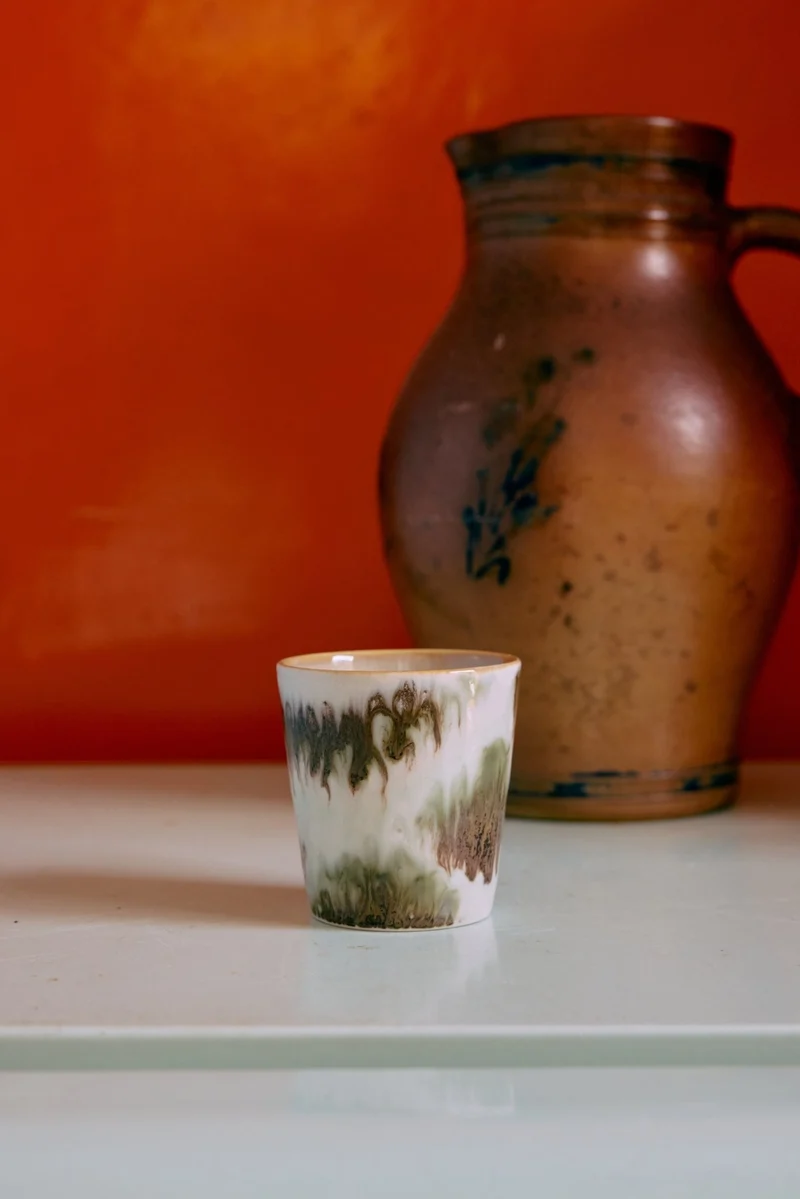 70's ceramics: Tassen-Set Surreal, Set von 6