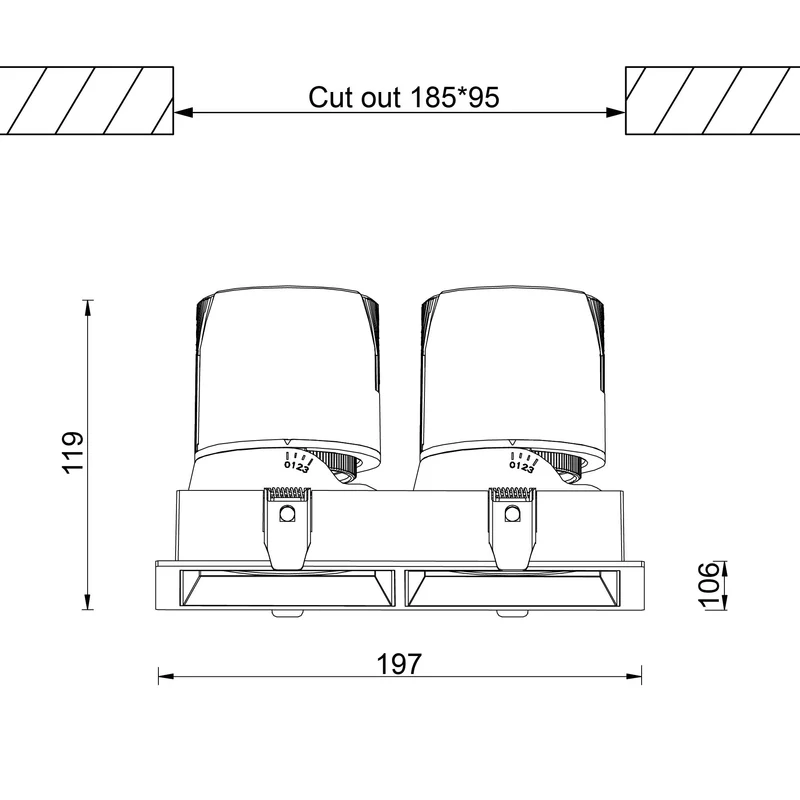 VELA²-Q 2x20W in weiß randlos